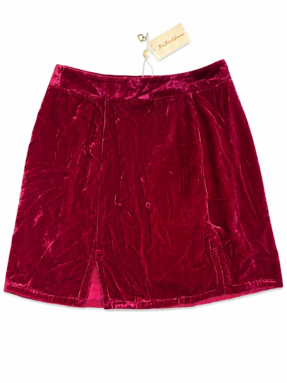 NWT For Love & Lemons Beatrix Velvet Skirt L